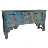 Antique Carved Console Table Blue